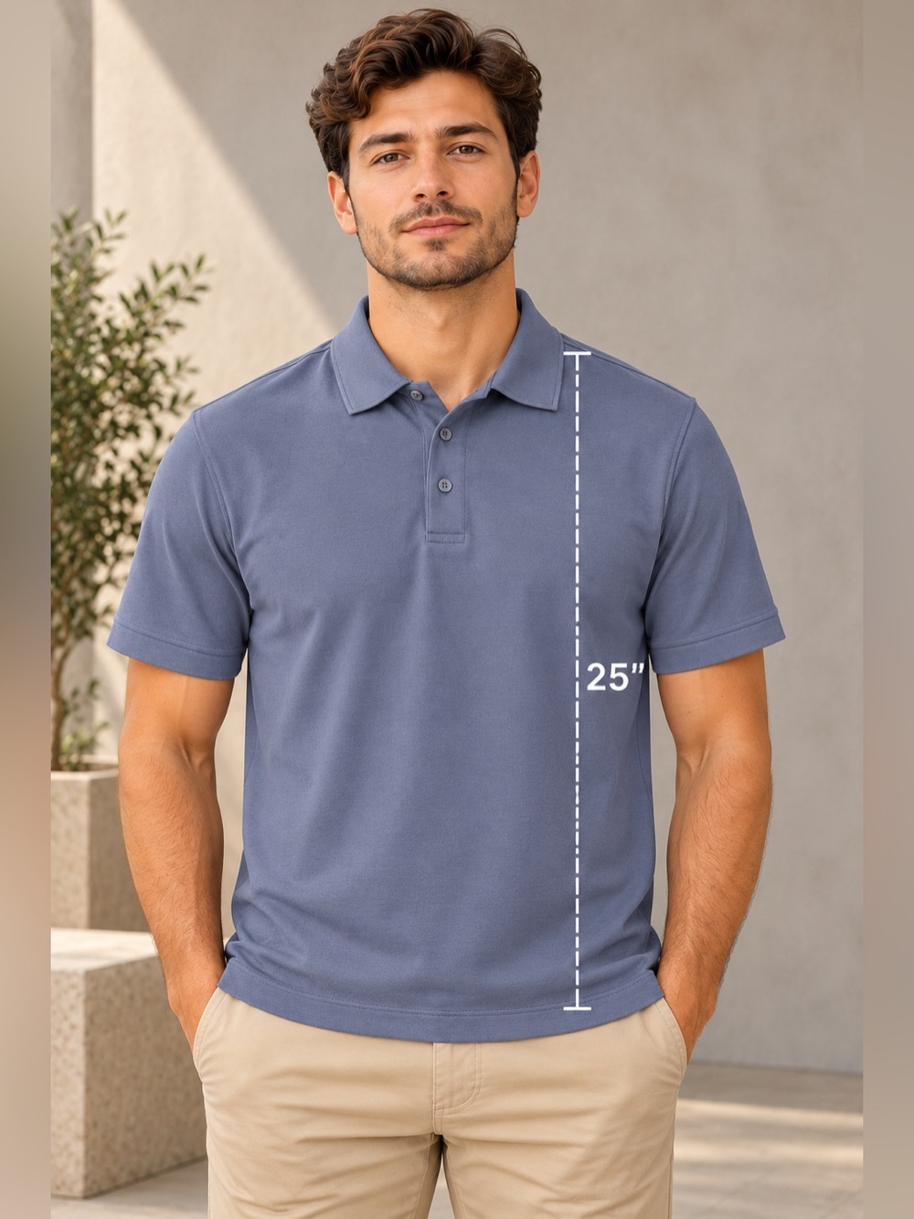 Men's Classic Short Sleeve Polo Shirt - Blue Gray
- Size Medium